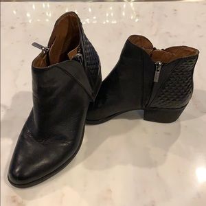 Lucky Brand - double zip,  black leather bootie